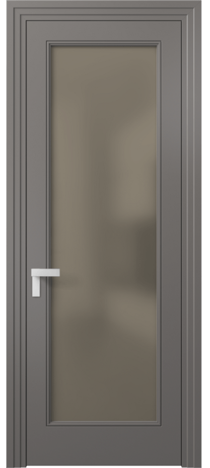 Межкомнатная дверь Рокка 8300 Матовый классический серый Сатинированное бронзовое стекло, триплекс Цена 68424 ₽ | Volhovec