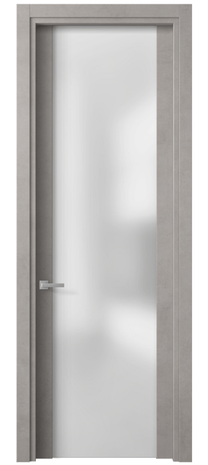 Межкомнатная дверь Планум 4114 Леон серебро Сатинированное стекло Цена 2210 AZE | Volhovec