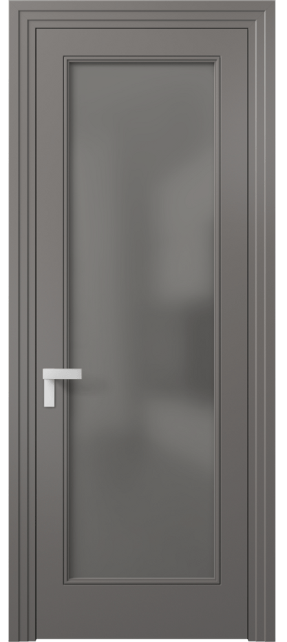 Межкомнатная дверь Рокка 8300 Матовый классический серый Сатинированное серое стекло, триплекс Цена 68424 ₽ | Volhovec