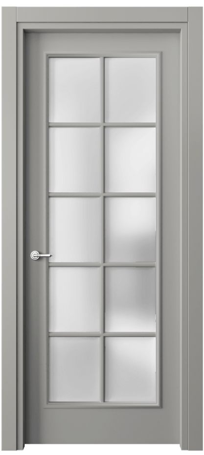 Межкомнатная дверь Paris 8102 Матовый нейтральный серый Сатинированное стекло Цена 112111 сом| Volhovec