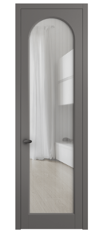 Межкомнатная дверь Palazzo 6804 Матовый классический серый Рифлёное стекло "Moru", триплекс Цена 21320890 so'm | Volhovec