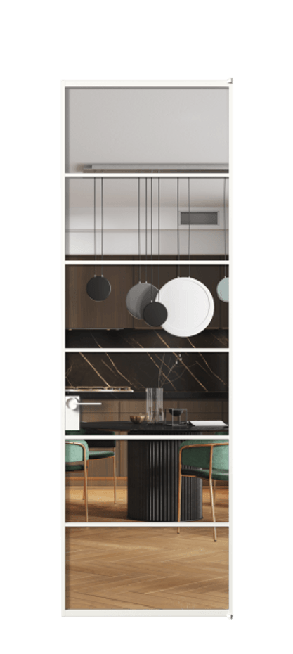 Алюминиевая дверь АЛПЛ040.04 Алюминий Белый Прозрачное стекло "Crystal Vision", калёное Цена 30951410  | Volhovec