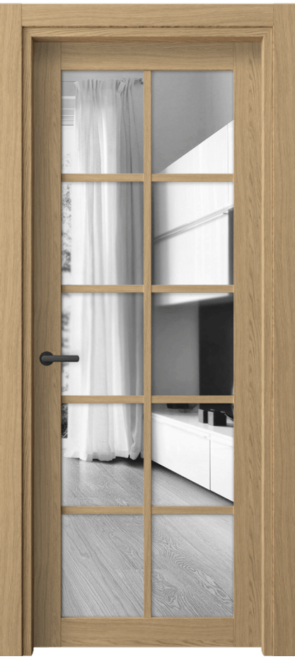 Межкомнатная дверь Нео 2106 Жемчужный дуб Двустороннее зеркало, триплекс Цена 33599 ₽ | Volhovec