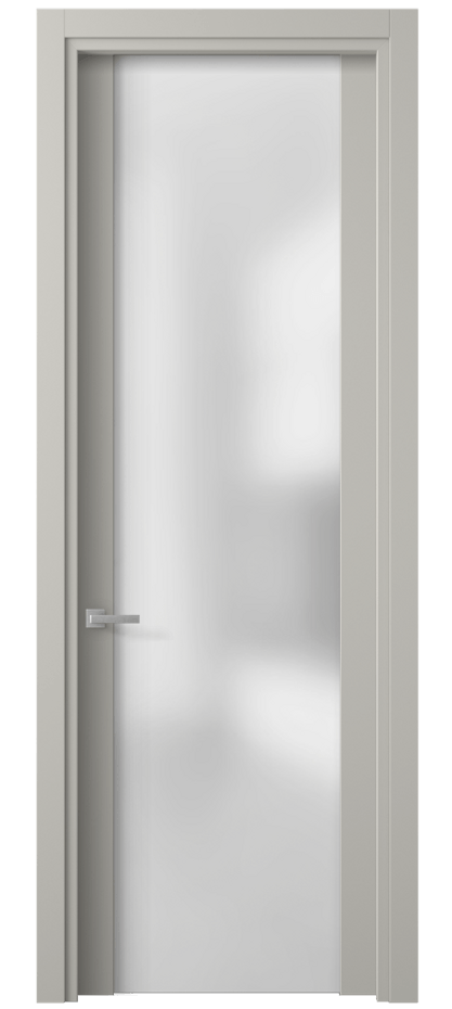 Межкомнатная дверь Planum 4114 Матовый тёплый серый Сатинированное стекло Цена 86340 сом | Volhovec