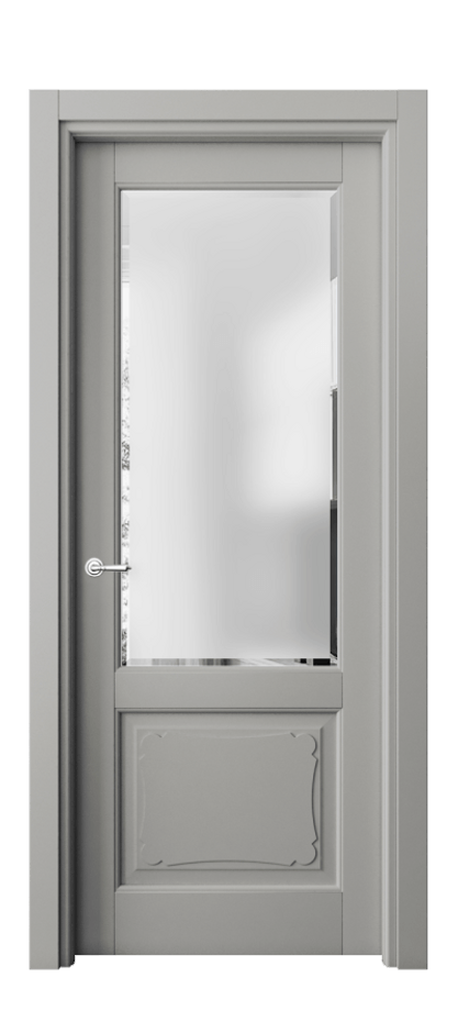 Дверь межкомнатная Тоскана Элегантэ 6322 Матовый нейтральный серый Сатинированное стекло с фацетом Гладкий наличник МНСР Цена 97099 ₽ Наличники уже входят в базовый комплект. Фабрика дверей Волховец 8 (800) 551 43 19 Межкомнатная дверь Тоскана Элегантэ 6322 Матовый нейтральный серый Сатинированное стекло с фацетом Цена 97099 ₽ | Volhovec