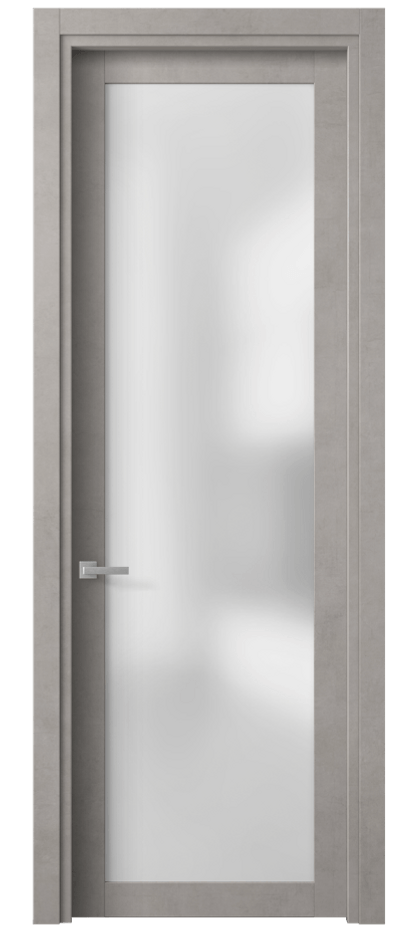 Межкомнатная дверь Планум 2102 Леон серебро Сатинированное стекло Цена 1921 AZE | Volhovec