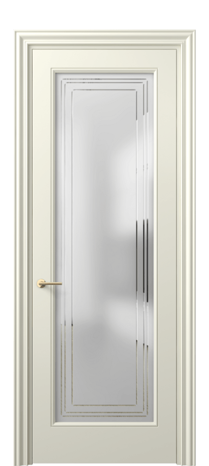 Межкомнатная дверь Маскот 8400 Матовый молочно-белый Сатинированное стекло с гравировкой "Грани", триплекс Цена 97300 сом | Volhovec