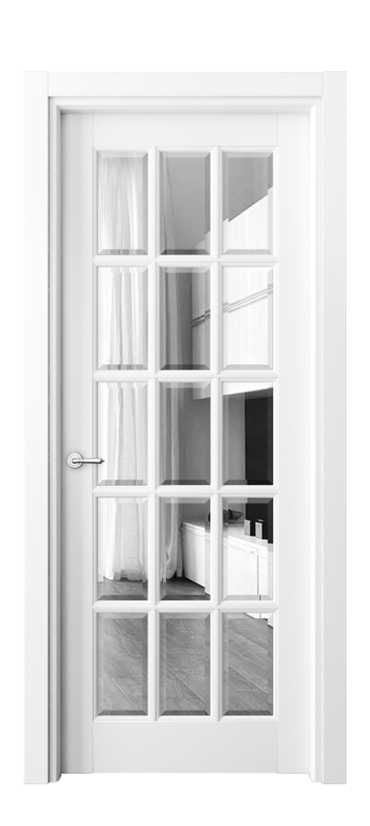 Дверь межкомнатная Тоскана Грильято 6311 Матовый белоснежный Двустороннее зеркало с фацетом, триплекс Гладкий наличник МБЛ Цена 124840 ₽ Наличники уже входят в базовый комплект. Фабрика дверей Волховец 8 (800) 551 43 19 Межкомнатная дверь Тоскана Грильято 6311 Матовый белоснежный Двустороннее зеркало с фацетом, триплекс Цена 124840 ₽ | Volhovec