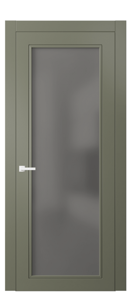 Межкомнатная дверь Neo Classic 8000 Матовый оливковый тёмный Сатинированное серое стекло, триплекс Цена 15163900 so'm | Volhovec
