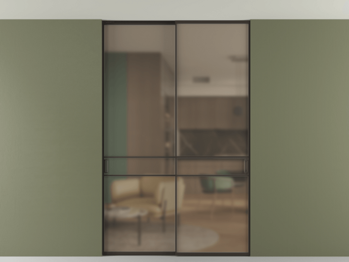 Перегородка Формато внутри проёма скрытое крепление в потолок 2 створки АЛПР 040.02 Алюминий антрацит Сатинированное бронзовое стекло, триплекс. Цена 248215 ₽ 1. Полотно 2 шт. (800/2100 мм)
2. Комплект установки раздвижной системы
3. Базовый комплект фурнитуры
4. Ручка Рондо. Фабрика дверей Волховец 8 (800) 551 43 19 Перегородка Формато внутри проёма скрытое крепление в потолок 2 створки АЛПР 040.02 Алюминий антрацит Сатинированное бронзовое стекло, триплекс Цена 248215 ₽ | Volhovec