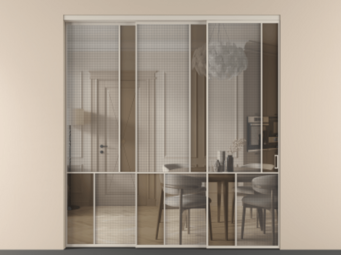 Перегородка Mosaic внутри проема телескопик синхро-3 #VENDORCODE# #FURNISH# #GLASS# Цена #PRICE# #CURRENCY# | Volhovec