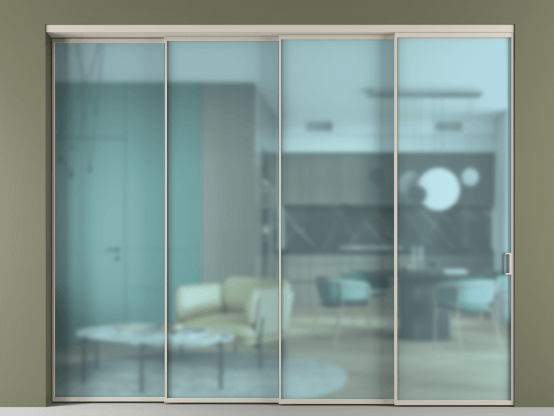 Алюминевая перегородка АЛПР 040.01_АСБЖ_САТ ГОЛ_new. Цвет Алюминий светло-бежевый. Материал Алюминий в эмали. Коллекция Перегородка Formato внутри проёма 4 створки с синхронным механизмом. Фото. Алюминевая перегородка АЛПР 040.01_АСБЖ_САТ ГОЛ_new. Цвет Алюминий светло-бежевый. Материал Алюминий в эмали. Коллекция Перегородка Formato внутри проёма 4 створки с синхронным механизмом. Картинка.