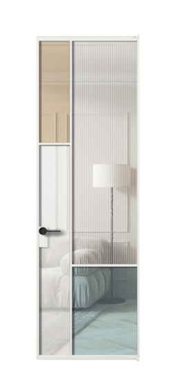 Межкомнатная дверь АЛПЛ041.13 АБЛ 4 стекла. Цвет Алюминий белоснежный. Материал Алюминий в эмали. Коллекция Mosaic. Фото. Дверь межкомнатная АЛПЛ041.13 АБЛ 4 стекла. Цвет Алюминий белоснежный. Материал Алюминий в эмали. Коллекция Mosaic. Картинка.