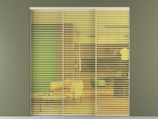 Алюминевая перегородка vn3_07_ Алюминий бежево-серый Прозрачное жёлтое стекло, триплекс, 6мм. Цвет Алюминий бежево-серый. Материал Алюминий в эмали. Коллекция Перегородка Formato внутри проёма 3 створки с синхронным механизмом. Фото. Алюминевая перегородка vn3_07_ Алюминий бежево-серый Прозрачное жёлтое стекло, триплекс, 6мм. Цвет Алюминий бежево-серый. Материал Алюминий в эмали. Коллекция Перегородка Formato внутри проёма 3 створки с синхронным механизмом. Картинка.