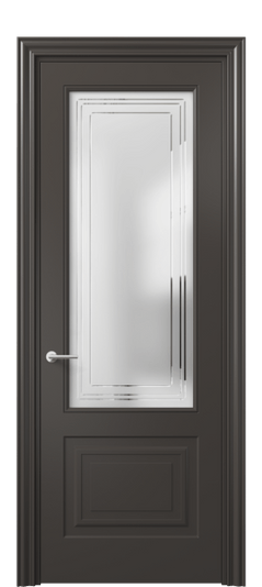 Дверь межкомнатная 8452 МАН Сатин с гравировкой Mascot. Цвет Матовый антрацит. Материал Гладкая эмаль. Коллекция Mascot. Картинка.