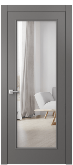 Дверь межкомнатная 8300 МКЛС-ЗЕР. Цвет Матовый классический серый. Материал Гладкая эмаль. Коллекция Linea. Картинка.
