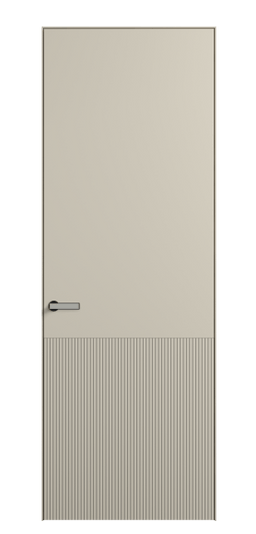 Дверь межкомнатная АКУ 8204 МБСР. Цвет Матовый бежево-серый. Материал Гладкая эмаль. Коллекция Вельвет. Картинка.