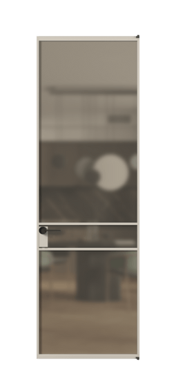Дверь межкомнатная АЛПЛ040.02 Бронза сатин триплекс АСБЖ. Цвет Алюминий светло-бежевый. Материал Алюминий в эмали. Коллекция Формато. Картинка.