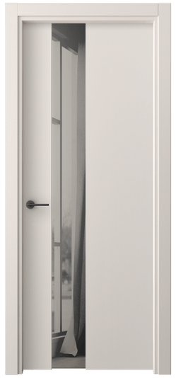 Дверь межкомнатная 4224 ПЭТБ ДВ ЗЕР СЕР. Цвет ПЭТ тёплый-белый. Материал ПЭТ. Коллекция Freedom. Картинка.