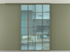 Перегородка Formato вдоль стены на потолок 2 створки с синхронным механизмом