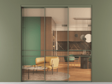 Перегородка Формато внутри проёма 3 створки с синхронным механизмом