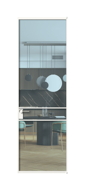 Дверь межкомнатная АЛПЛ040.02 ПРОЗ ГОЛ БЕЛ. Цвет Алюминий Белый. Материал Алюминий. Коллекция Formato. Картинка.